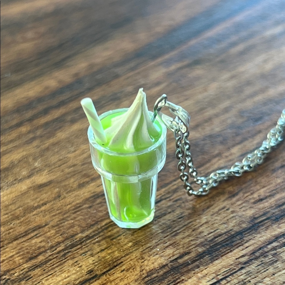 Charming Green Milkshake Pendant Necklace